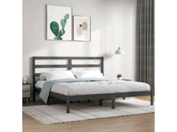 Vidaxl Estrutura De Cama 200x200 Cm Pinho Maciço Cinzento