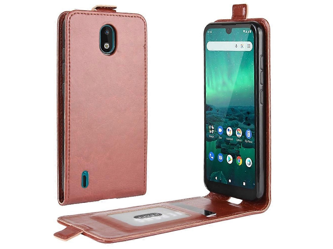 Capa Protetora De Couro Com Flip Vertical E Textura Única Para Nokia 1.3 R64 Com Compartimentos Para Cartões E Porta-retratos