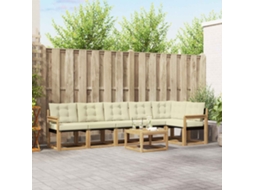 Vidaxl Conjunto De Sofás Para Exterior 7 Unid. Branco E Creme