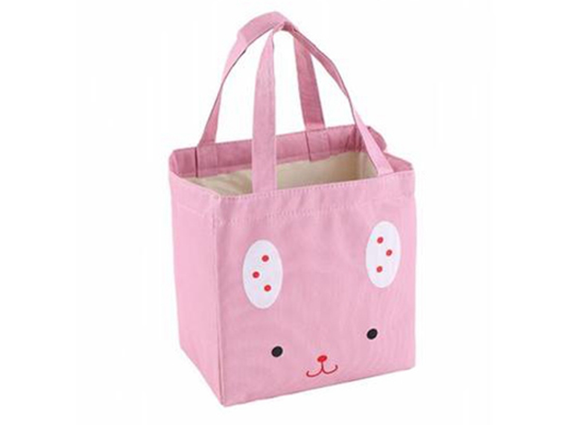 KOFIHETY Bolsa Térmica Portátil Isolada Almoço Marmita Coelhinho Rosa Picnic Frutas