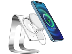Carregador Magsafe Base Encaixe YIZHOOD Alumínio Prateado