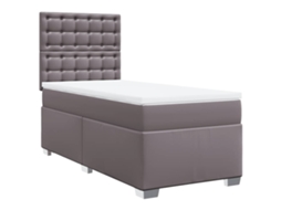 Cama com Molas Couro Artificial Cinza MAISON EXCLUSIVE 80x200 cm