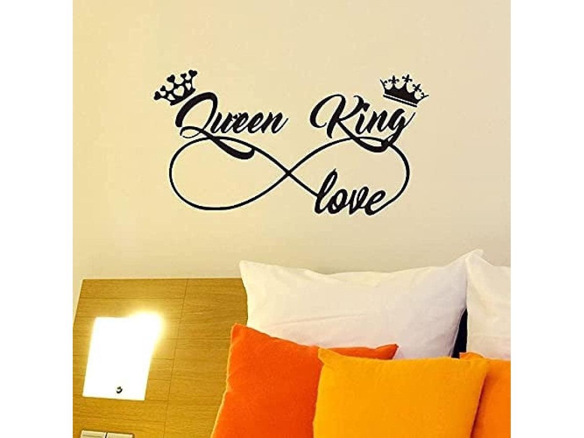 Adesivos de parede românticos para cama de casal, estilo "amor ilimitado", em vinil, para quarto ou sala de estar. Mural de parede em estilo art déco, 57x80cm.