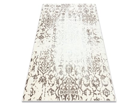 Tapete Moderno Core 247A Ornamento Vintage - Estrutural, Dois Níveis, Creme / Castanho (180 x 270 cm)