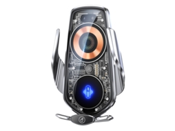 Carregamento Sem Fio Para Carro, Carregamento Rápido Sem Fio De Alta Velocidade De 15 W, Rotação De 360°, Prata