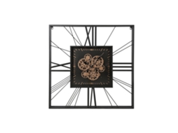 Relógio de Parede, Metal, Vidro, Mecanismo, Preto, 80x8x80cm ALEXANDRA HOUSE LIVING