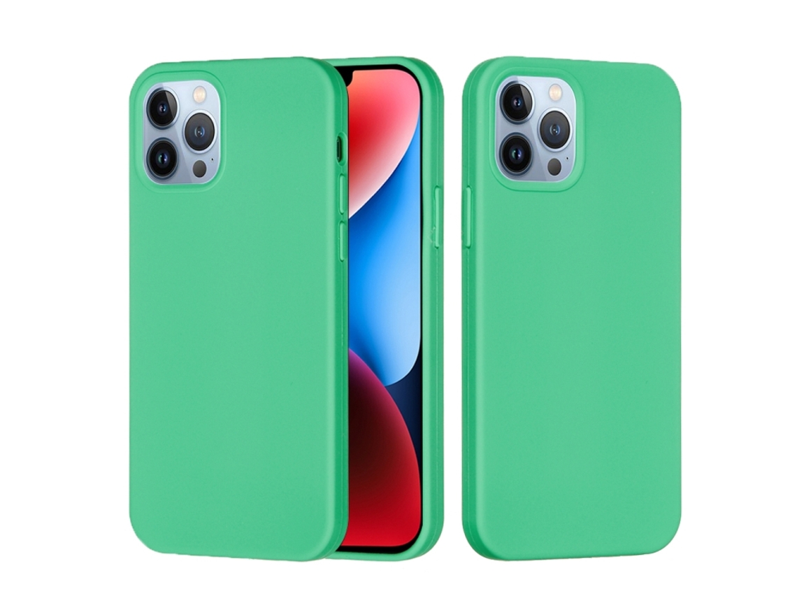 Capa De Silicone Para Iphone 15 Pro Max - Cor Sólida, Proteção Fina E Antiaderente - Verde