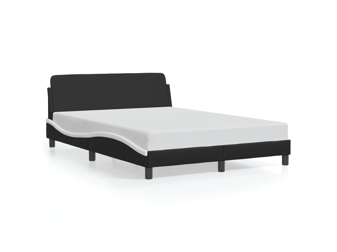 Bed Frame, Bed Frames Vidaxl Preto Couro Artificial (140 X 200 Cm)