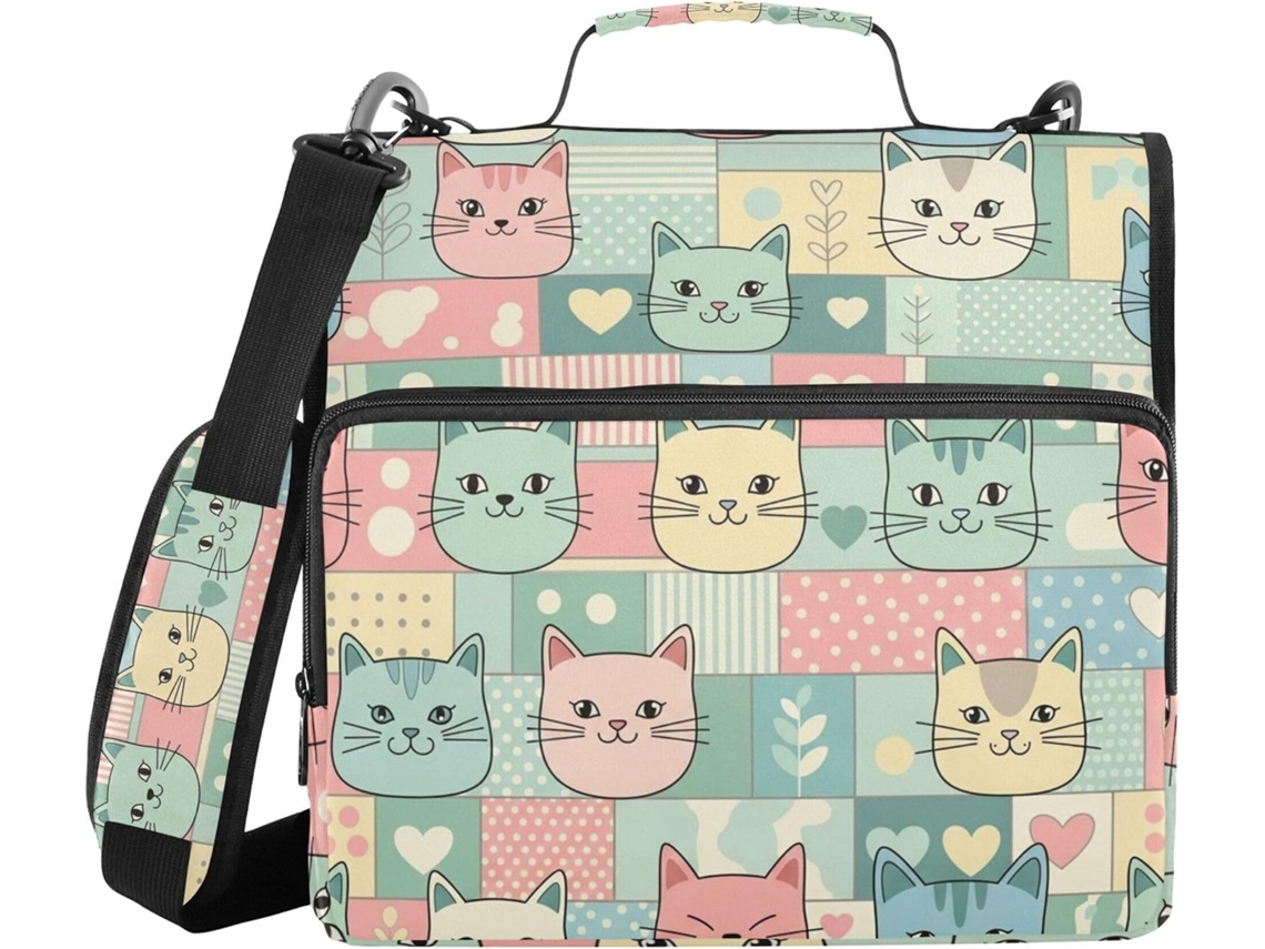 Conjunto elegante e colorido de macarrão com tema de gato, com altura ajustável, diversos sacos de 3,8 cm, 3 compartimentos no formato sino.