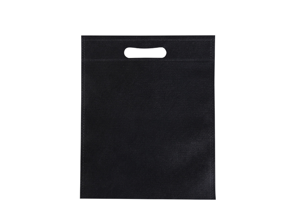 50 Bolsas Não Tecidas Eco-friendly com Boca Plana, Tote de Corte a Laser, Preto 25x35cm S/MARCA