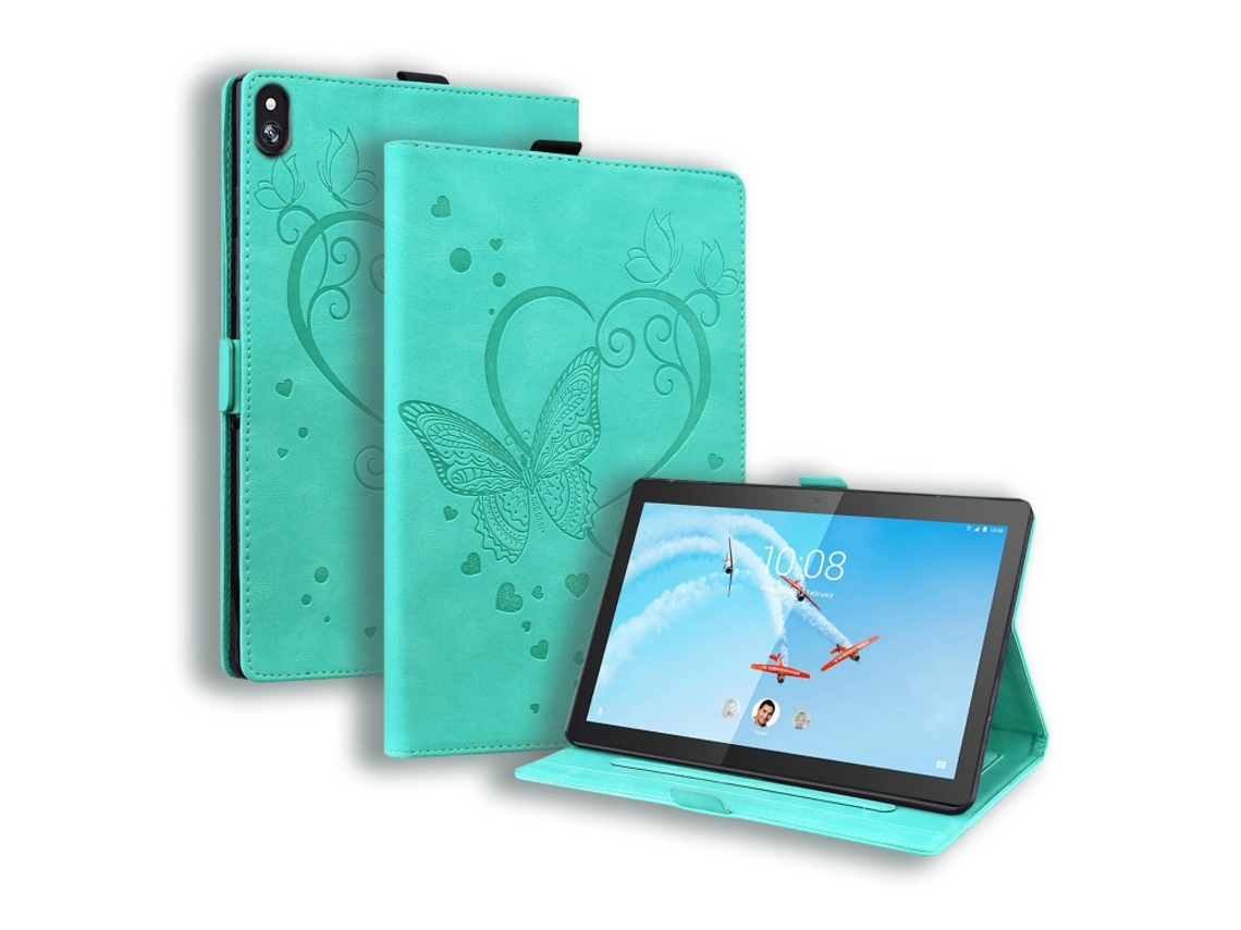 Capa Protetora Halinuia Para Lenovo Tab M10 10,1 Polegadas Estojo De Couro Flip Horizontal Padrão Borboleta‑amorosa Com Suporte