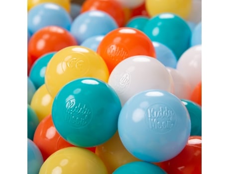 KIDDYMOON 500 6Cm Bolas Infantis para Piscina de Bolas Bolas de Jogo Bolas de Plástico para Bebés Branco/Amarelo/Laranja/Azul Bebé/Turquesa