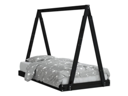Estrutura de Cama Infantil Pinho Maciço Preto MAISON EXCLUSIVE (80x160 cm)