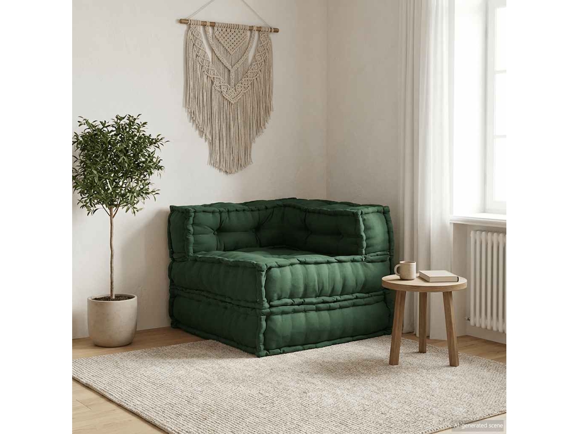 Vidaxl Unidade De Sofá Modular 70x70x54 Cm Tecido Verde