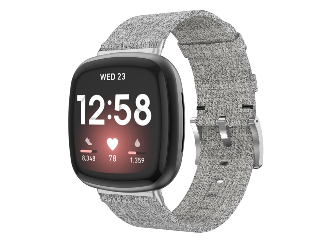 Pulseira De Lona Cinza Para Fitbit Versa 4/sense 2
