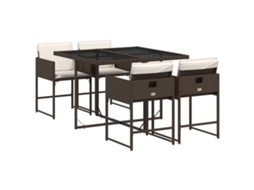 Garden Dining Set, Garden Dining Sets Vidaxl Marrom Rattan / Vime (n/a)