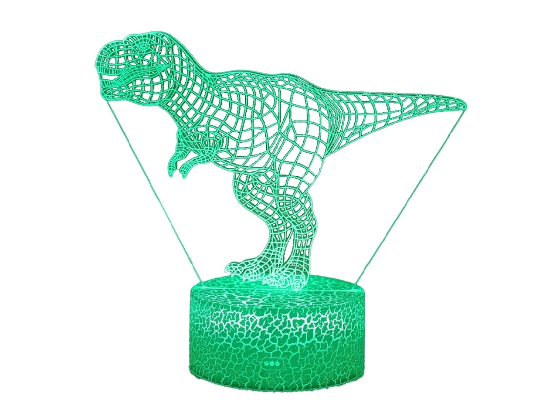 Luz Noturna 3d Para Quarto Infantil, Lâmpada Led De Dinossauro Com Controle Remoto Que Muda De Cor E Efeito Visual 3d, Luz Ambiente Regulável Para Dec