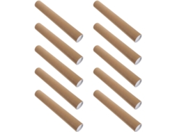 Pacote com 10 Topbathy Tubos de Papelão Kraft Marrom para Envio Pôsteres, Cilindros Redondos 40 Cm X 5 3 Mm Ta