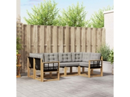 Vidaxl Conjunto De Sofás Para Exterior 6 Pcs Branco E Cinzento-claro