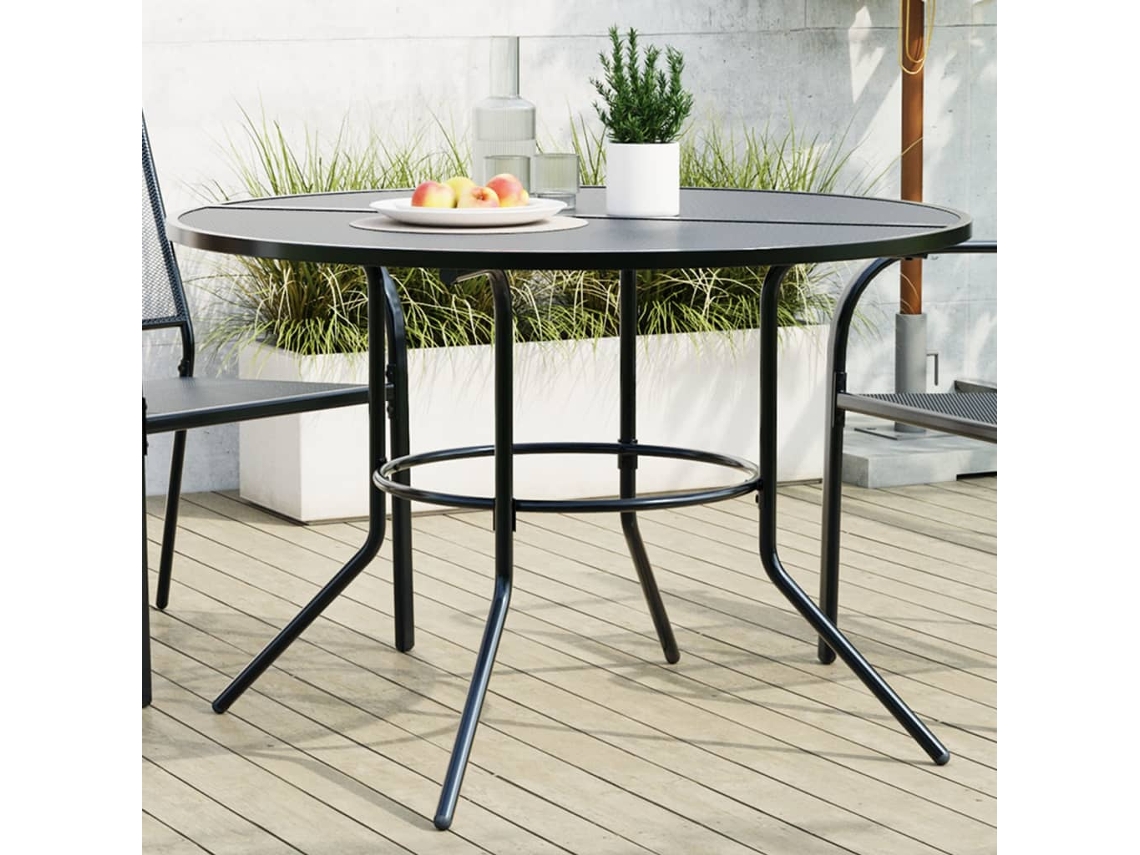 Vidaxl Mesa De Pátio Redonda Ø110x72,5 Cm Aço Revestido A Pó Antracite