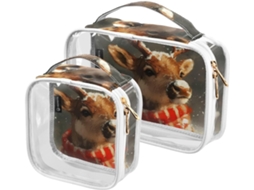 Conjunto Kutsu com Nécessaires Impermeáveis em Pvc Transparente Organizador Viagens Carro