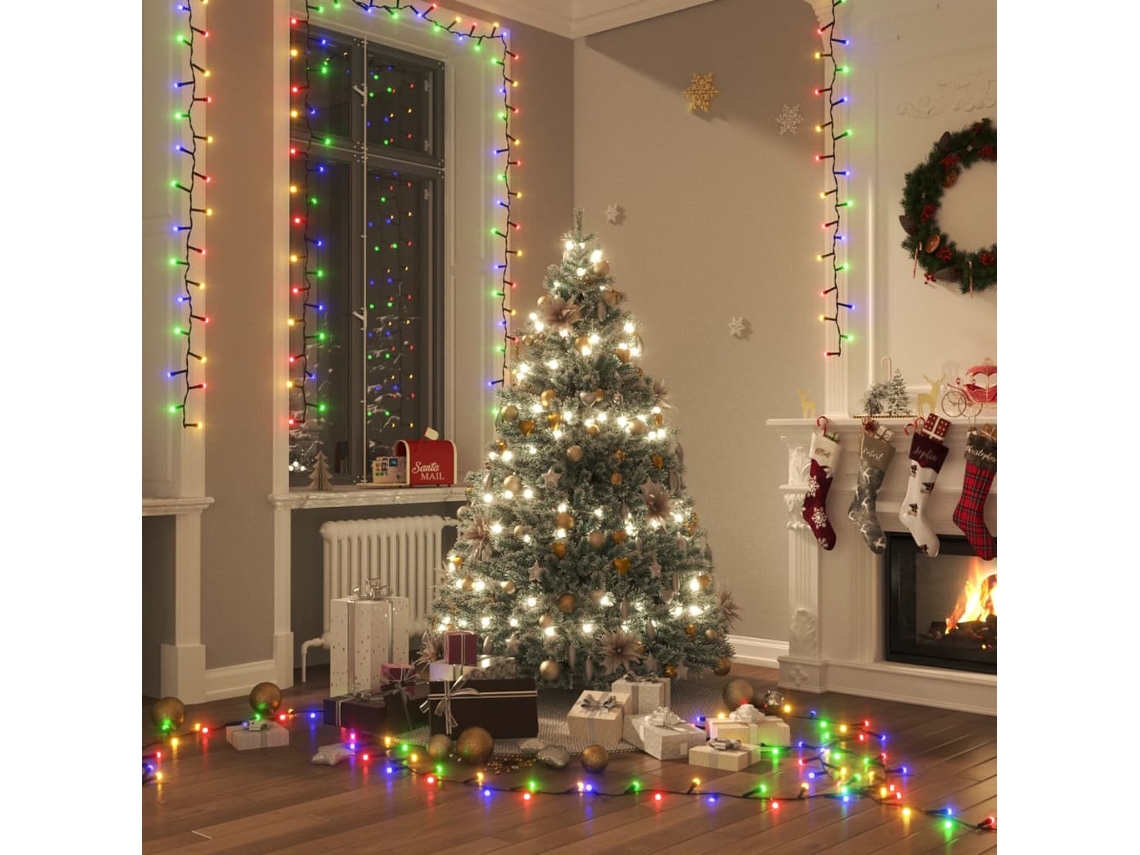 Vidaxl Cordão De Luzes Compacto 3000 Luzes Led 65 M Pvc Multicolorido