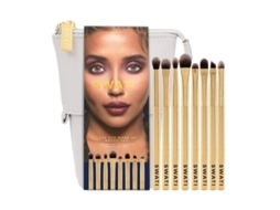 Conjunto de pincéis de maquiagem para olhos Swati Luxe dourado 8 unidades