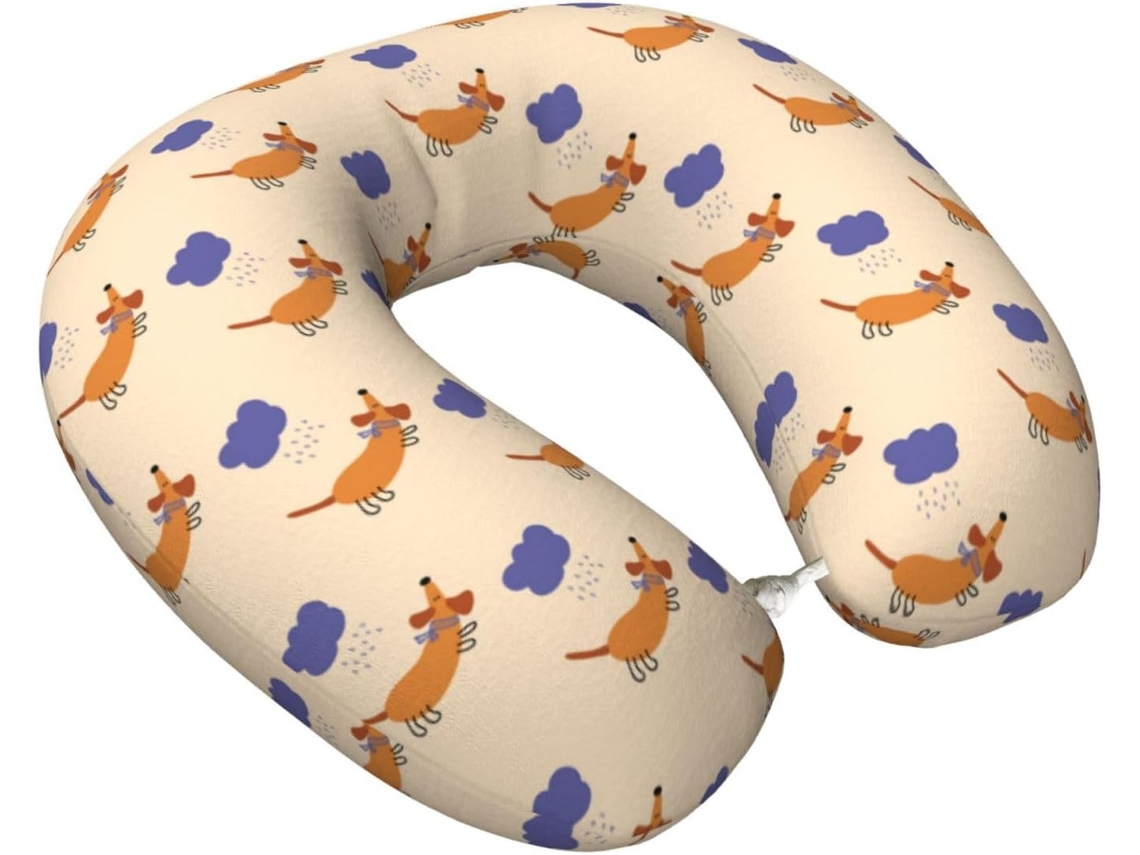 Travesseiro de Viagem Vosery Dachshund em Espuma Viscoelástica | S/MARCA