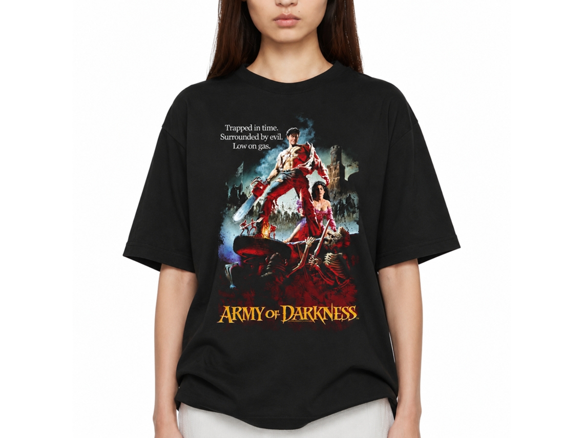 Rockinstone Army Of Darkness Movie Logo Black Adult T-shirt Size:m