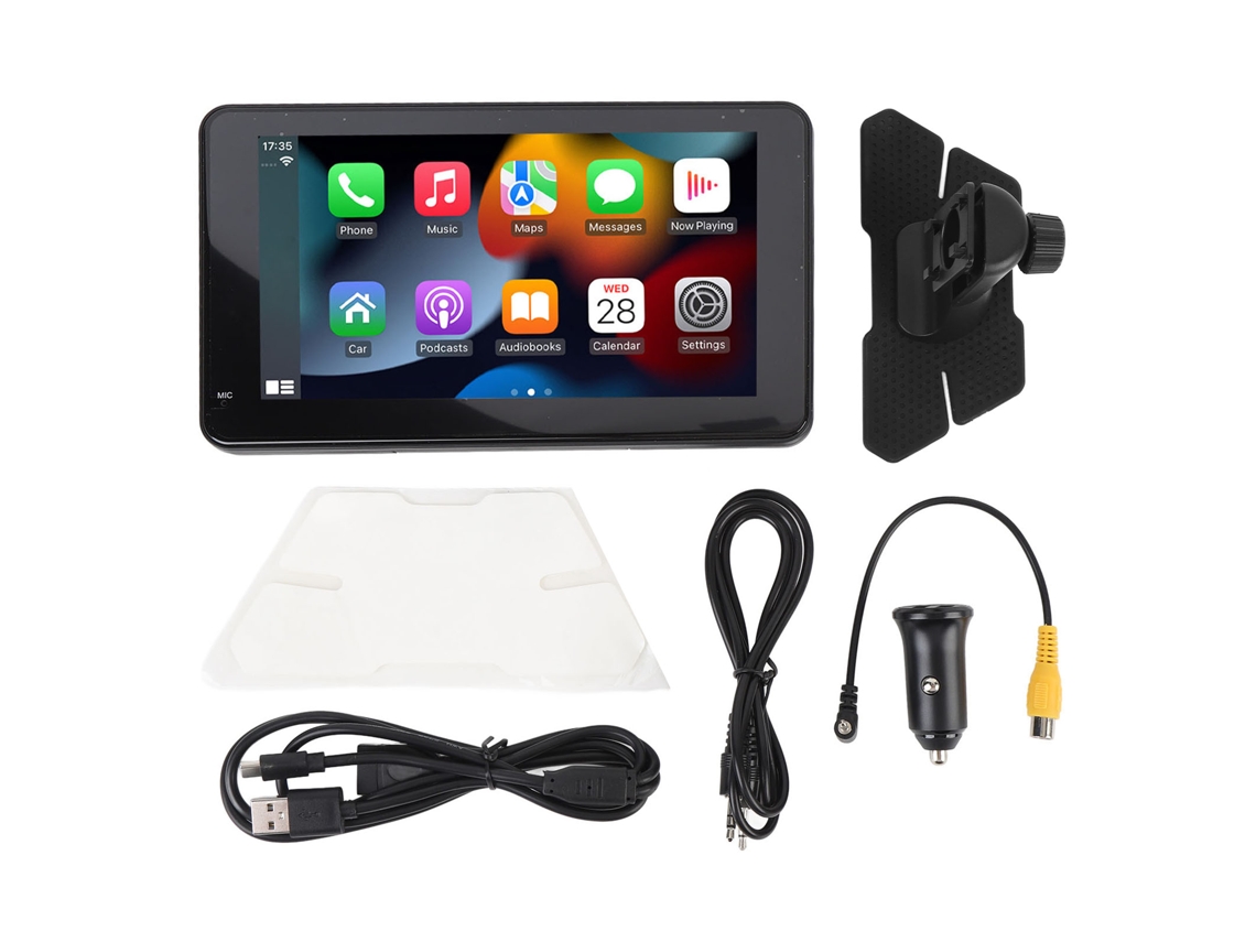 Rádio de Carro com Tela Touch 7 Polegadas Carplay Android Auto Bluetooth Câmera Ré 1080p Fm