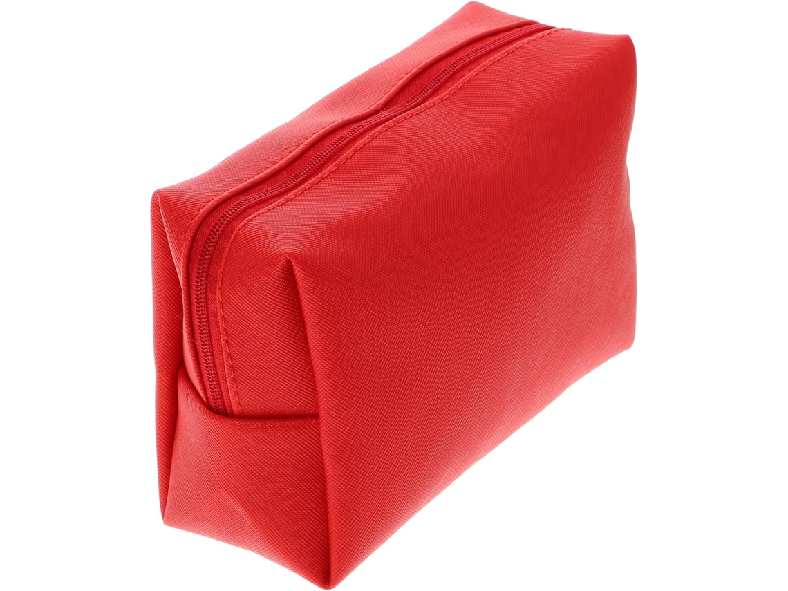 Maquiagem Necessaire em vermelho vivo, pequena e portátil.