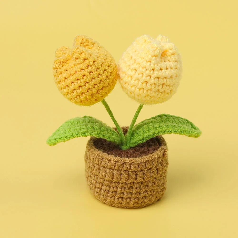 Vasinhos De Crochê Charmosos, Decorações De Plantas Feitas À Mão.