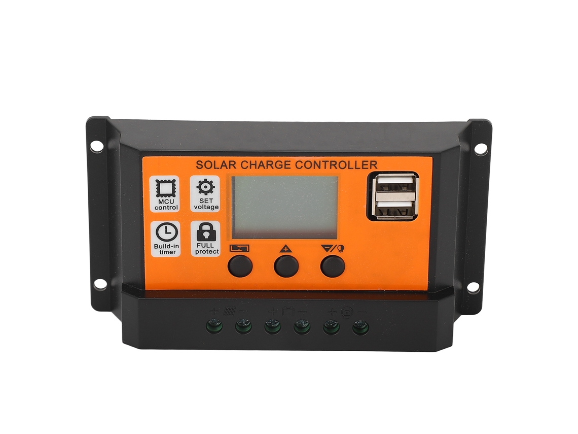 Controlador de Carga Solar com Display LCD 12v 24v YURU