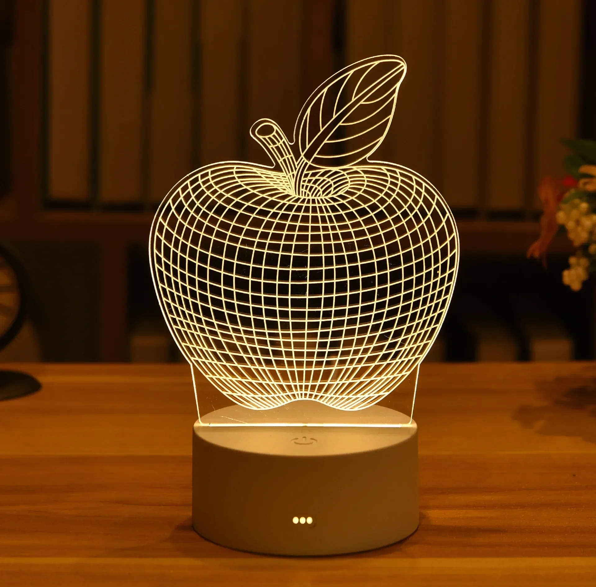 Luminária Led 3d em Acrílico, Pode Ser Usada como Luz Noturna Ou para Decoração de Casa. MDUG (luz Quente)
