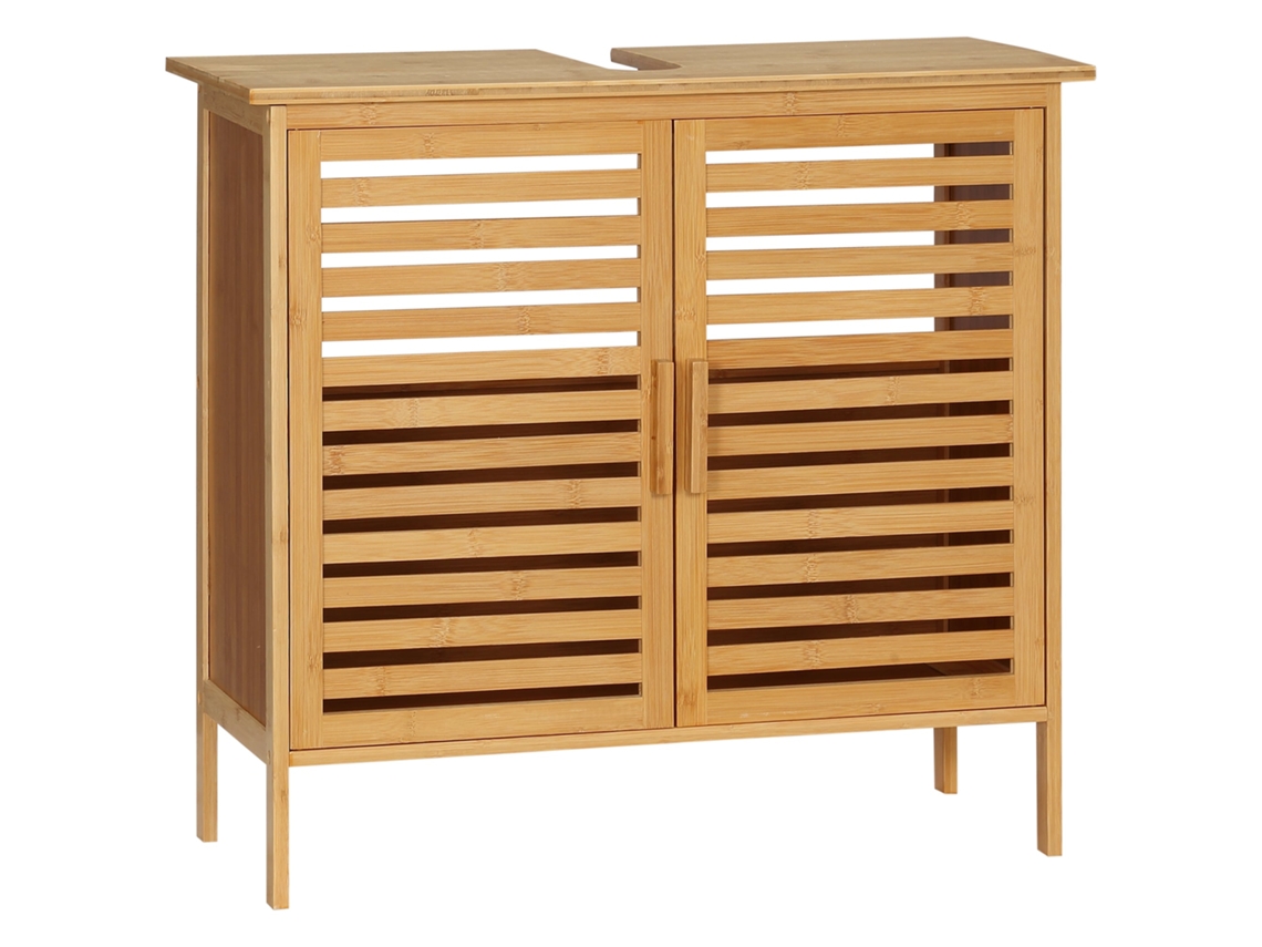 Móvel para Banheiro Sob Pia BTFORUS, em bambu, com 2 portas, 66x29x61,5cm