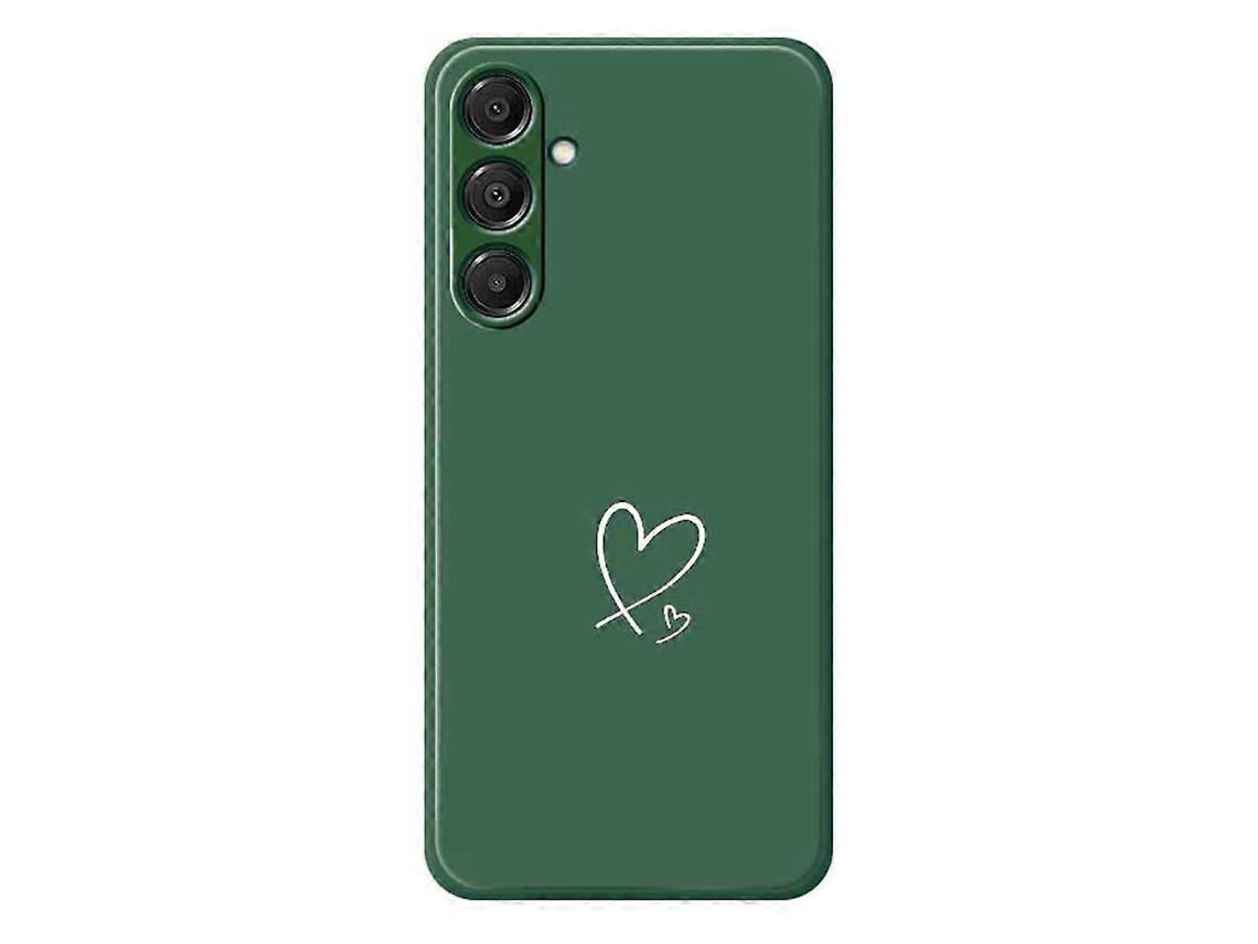 Capa Traseira De Tpu Com Borda Reta E Estampa De Amor Para Samsung Galaxy A16 5g 4g, Branca, Verde