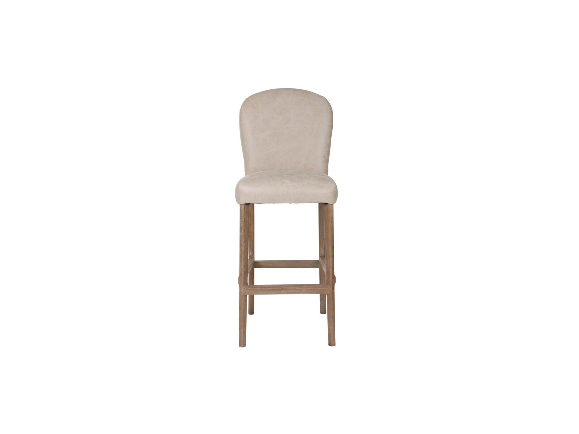 Banqueta Home Esprit Branco Pele