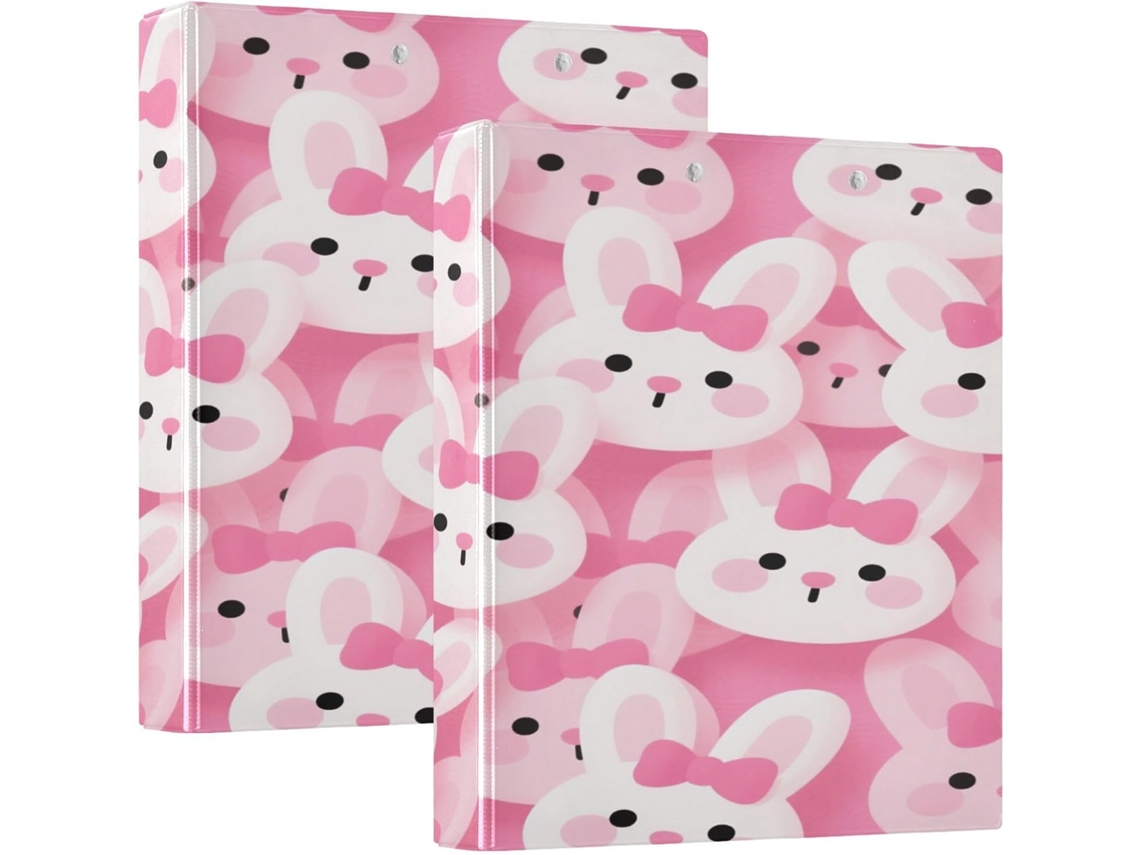 Massa escolar com estampa de coelho rosa, 3,8 cm, 1 2 Polegadas, com Prancheta, pacote com 200 folhas sortidas.