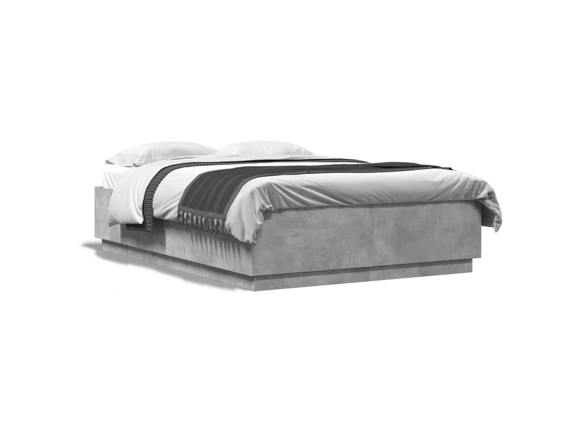 Estrutura de Cama MAISON EXCLUSIVE Derivados Madeira Cinza Cimento 160x200 cm