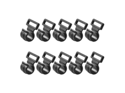 Conjunto de 10 presilhas AQUAFORGE para barraca, fixação de camping, preto