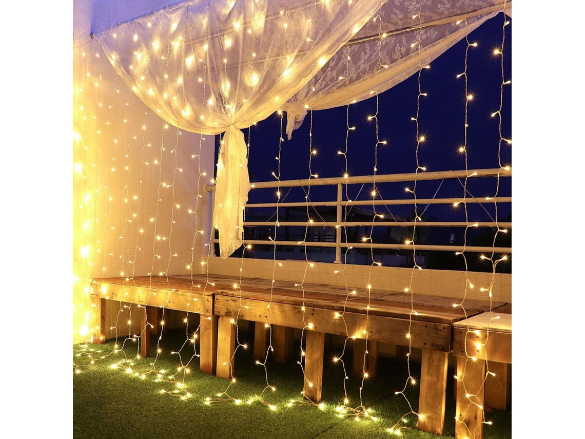 Luminoso 300 Leds 8 Modos de Iluminação Baixa Tensão 31V Decoração de Janelas Natal Casamento Aniversário Casa Pátio Impermeável Ip44