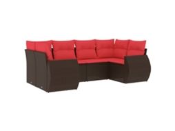 Conjunto de Sofá de Jardim, 6 Peças, Almofadas, Rattan Preto MAISON EXCLUSIVE