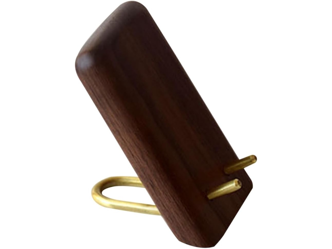 Suporte para Celular Robusto em Madeira de Nogueira, Design Inovador, 3 Peças, Versátil. SFUSHOS