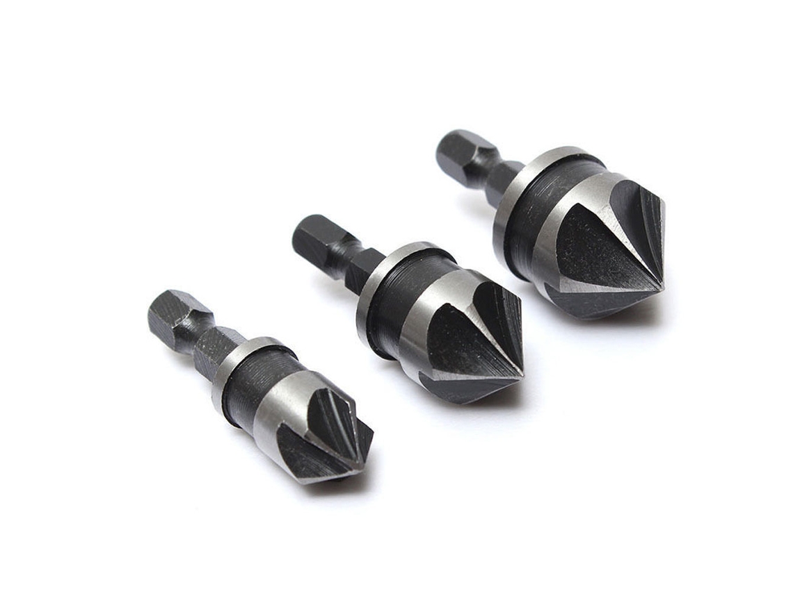 Kit De Brocas De 5 Canales Com Mangueira Hexagonal 12mm 16mm 19mm Para Furadeira De Avellanado Em Metal E Carpintaria