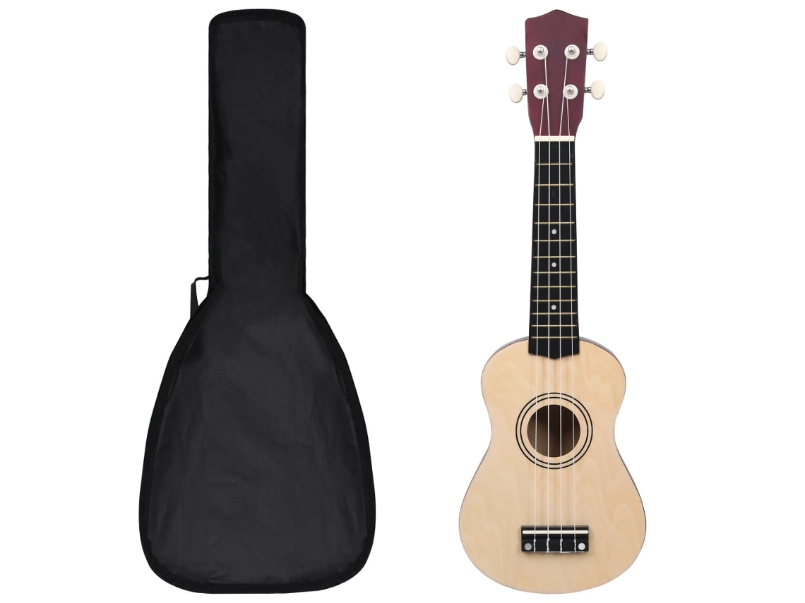 Vidaxl Conjunto Ukulele Soprano Infantil C/ Saco Madeira Escura 21"