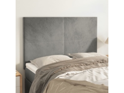 Vidaxl Cabeceira Cinza Claro 144x5x118/128 Cm Veludo