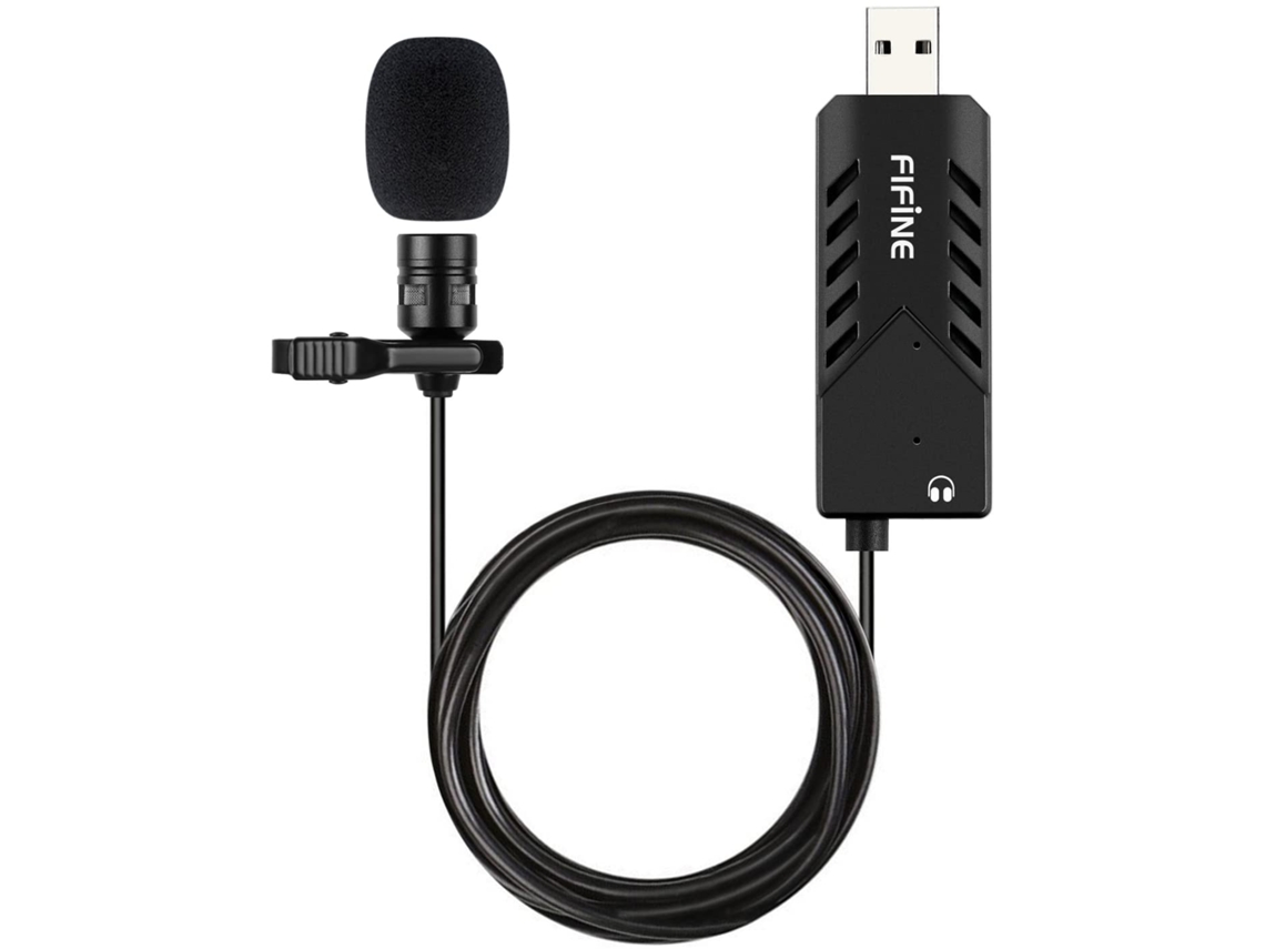 Microfone De Lapela Usb, Condensador Cardioide Encaixe, Usb Plug Play Com Placa Som Aquaforge