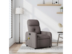 Vidaxl Poltrona De Massagens Reclinável Tecido Cinzento-acastanhado