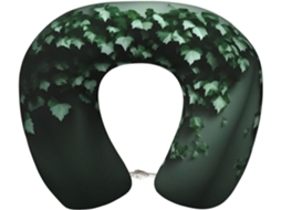 Travesseiro de Viag Green Creeper em Espuma Viscoelástica Suporte Confortável Formato U para Voos Longa