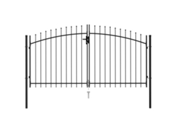 Fence Gate, Fence Gates Vidaxl Preto Aço (299.5 X 150 Cm)